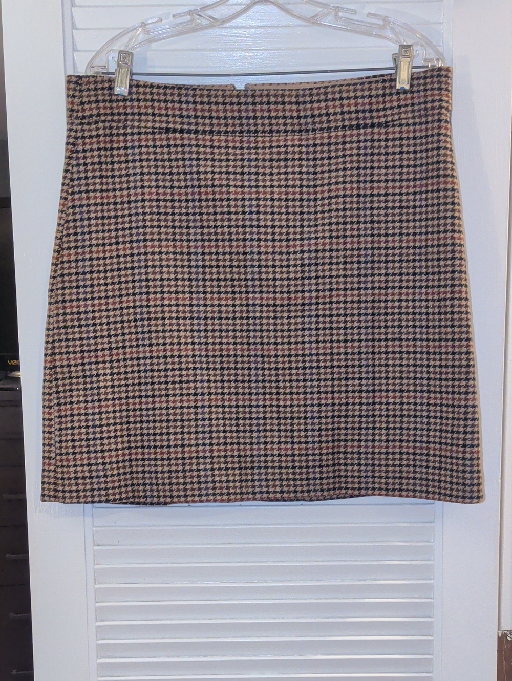 J. Crew Tweed Houndstooth Pencil Skirt in Brown and Black